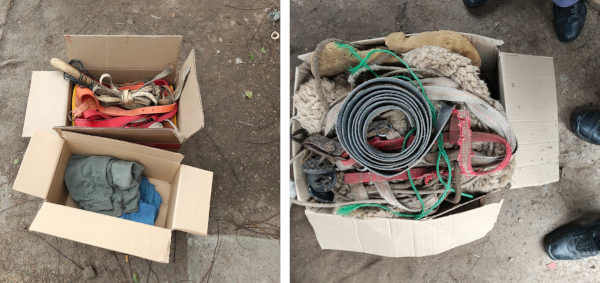 Elementos decomisados en diversos operativos por robo y faena clandestina de ganado.