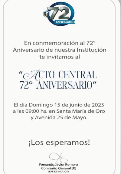 72 aniversario de la Polic&iacute;a del Chaco