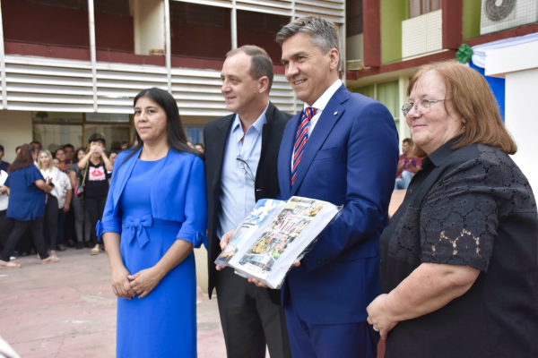 Acto de inicio del Ciclo Lectivo 2024 para el nivel secundario del Chaco, realizado en la ciudad de Las Bre&ntilde;as.