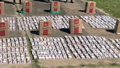 Secuestro de cigarrillos de contrabando.