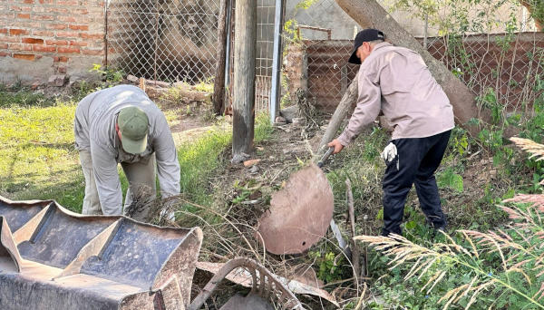 Trabajos de limpieza y descacharrado en varios barrios de la ciudad de Charata.